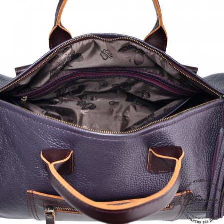 Женская кожаная сумка "Византия" (баклажан)